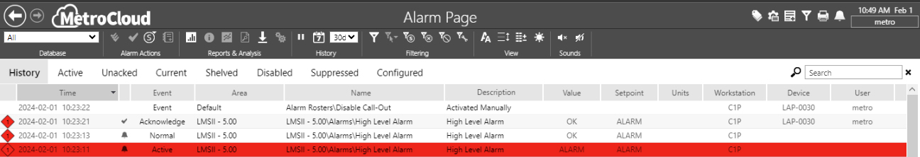 Water System Cloud Monitoring Update - Alarm Export